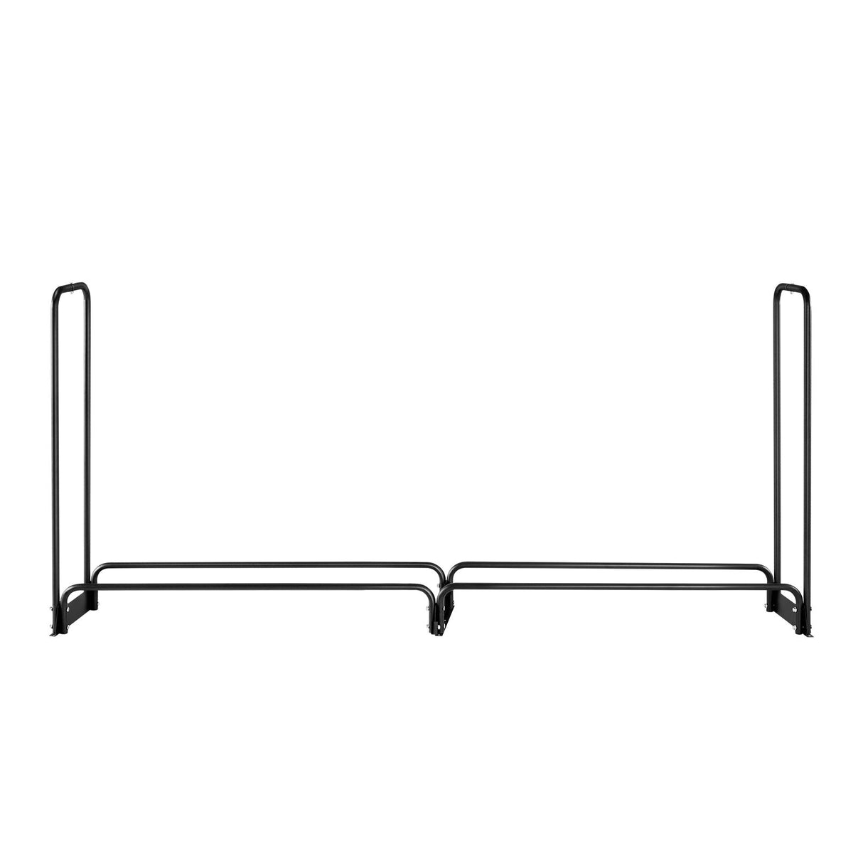 VEVOR Firewood Rack with Waterproof Cover, 2.57m Outdoor Firewood Holder, 1/2 Cord Storage Metal Log Holder, 299kg Max Weight Capacity, Top Covered, Powder-Coated Wood Storage Rack for Fireplace Deck