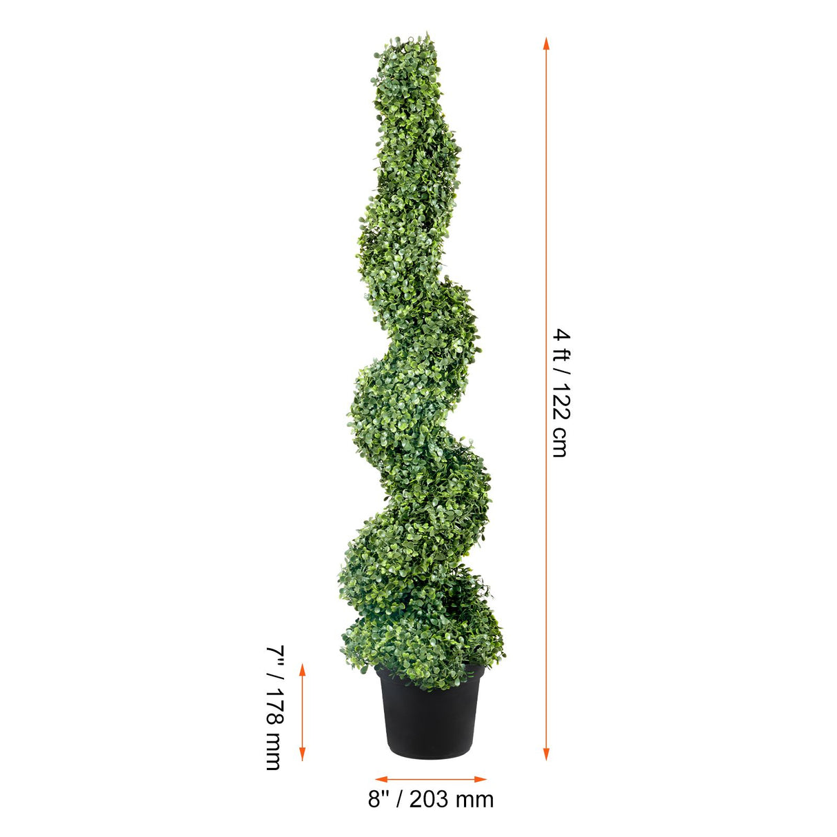 Artificial Topiaries Boxwood Trees, 10cm Tall (2 Pieces) Faux Topiary Plant Outdoor, All-year Green Feaux Plant w/ Replaceable Leaves for Decorative Indoor/Outdoor/Garden