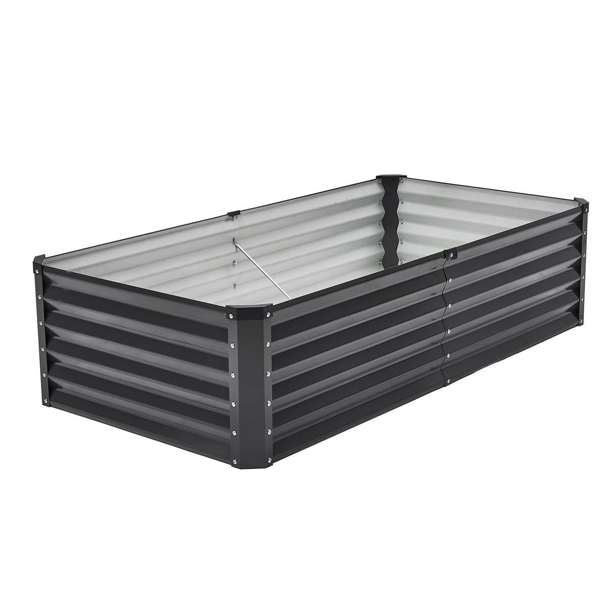 VEVOR Metal Raised Garden Bed, 6 x 3 x 1.5 ft Outdoor Galvanized Planter Box, with Open Bottom, Large Planter Raised Bed for Gardening Vegetables, Flowers, Herbs, and Succulent Plants, Dark Gray