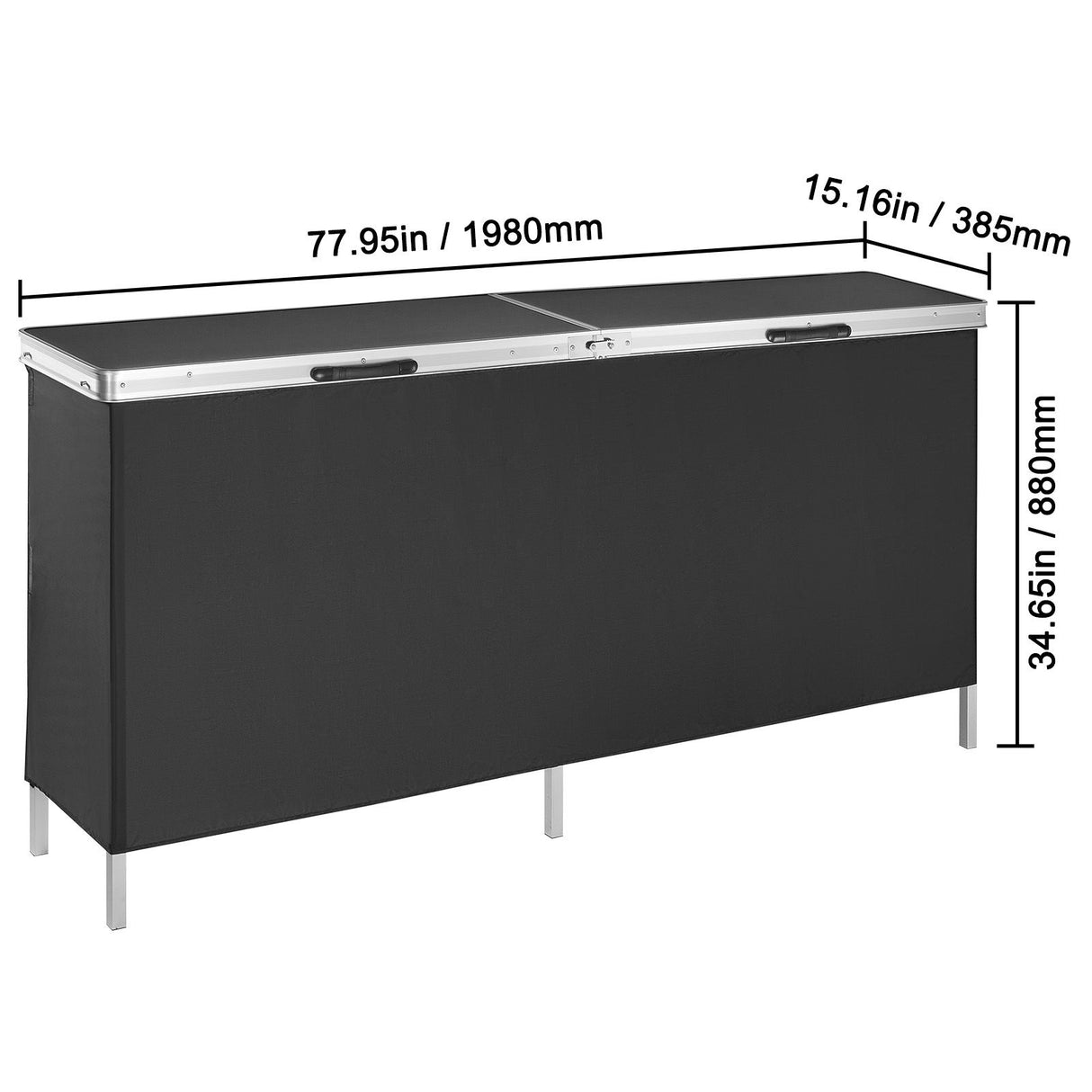 VEVOR Extra Long Folding Portable Bar Table - Tradeshow Podium Table for Indoor