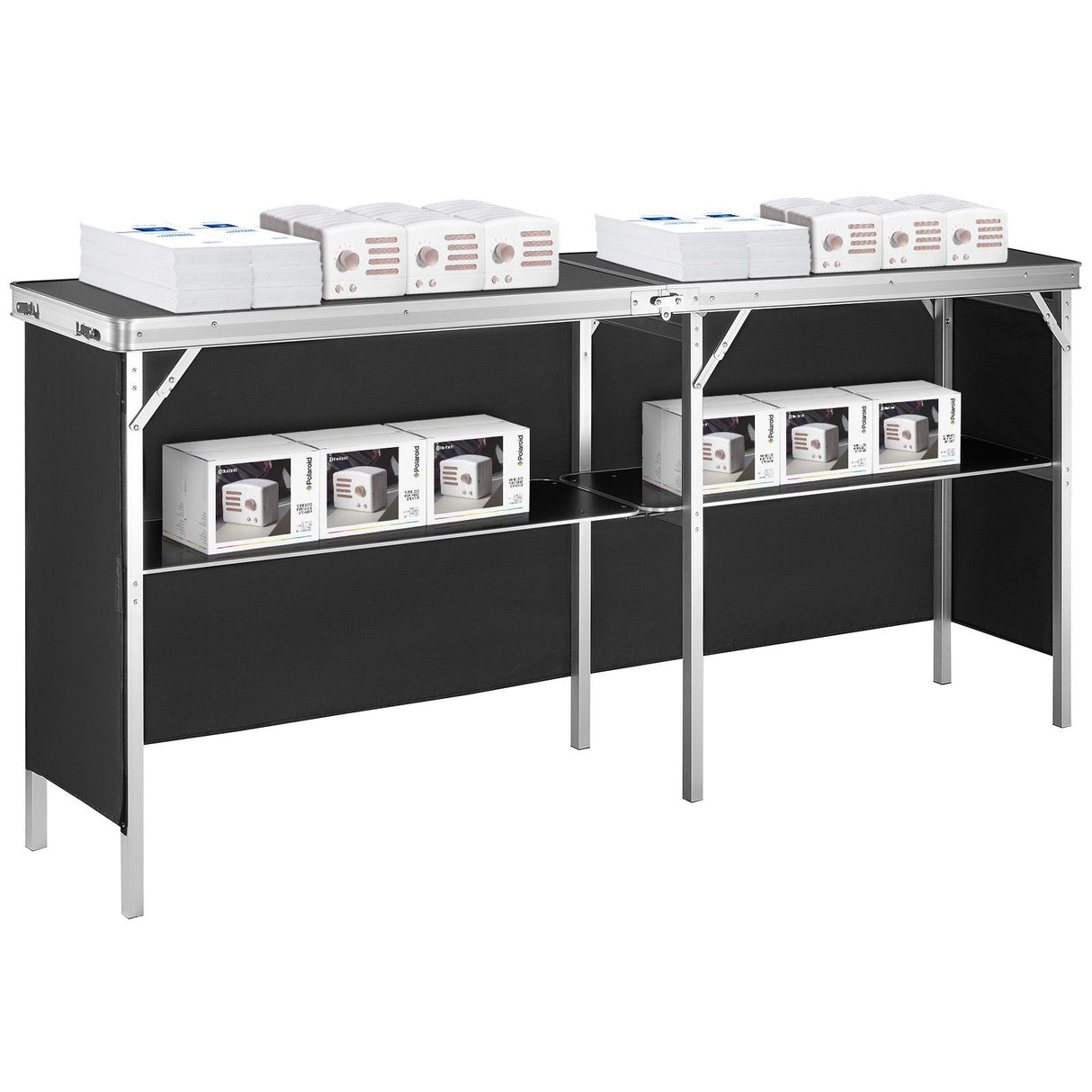 VEVOR Extra Long Folding Portable Bar Table - Tradeshow Podium Table for Indoor