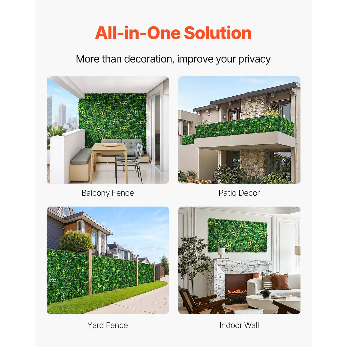 Artificial Grass Wall Panels, 12 PCS 20 x 20 inch, 3D Combination Greenery Boxwood Panel for Indoor Outdoor Green Decor & Ivy Fence Covering, Privacy Backdrop Wall Hedge Screen for Garden