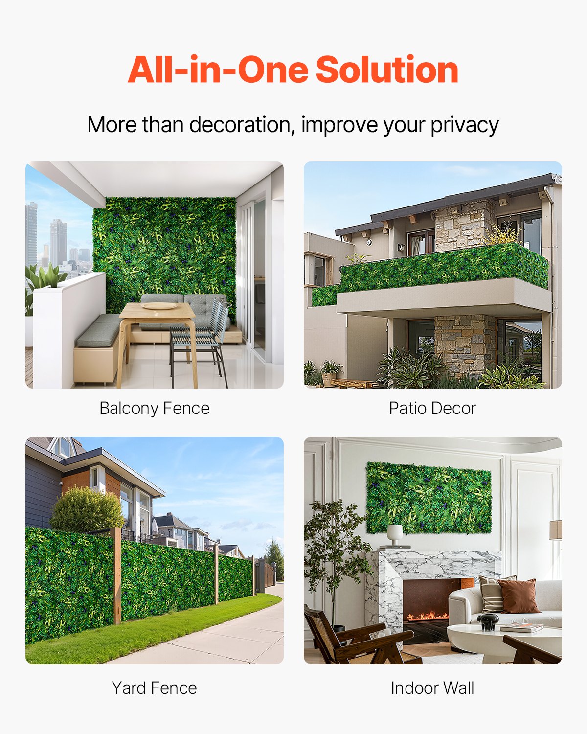 Artificial Grass Wall Panels, 12 PCS 20 x 20 inch, 3D Combination Greenery Boxwood Panel for Indoor Outdoor Green Decor & Ivy Fence Covering, Privacy Backdrop Wall Hedge Screen for Garden