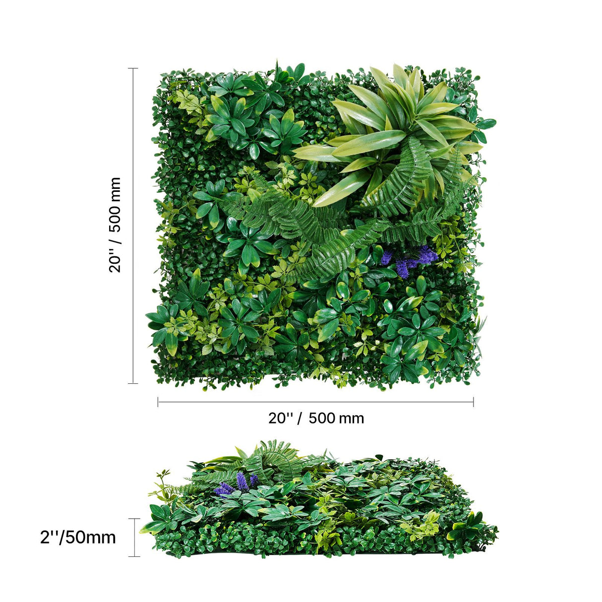Artificial Grass Wall Panels, 8 PCS 20 x 20 inch, 3D Combination Greenery Boxwood Panel for Indoor Outdoor Green Decor & Ivy Fence Covering, Privacy Backdrop Wall Hedge Screen for Garden
