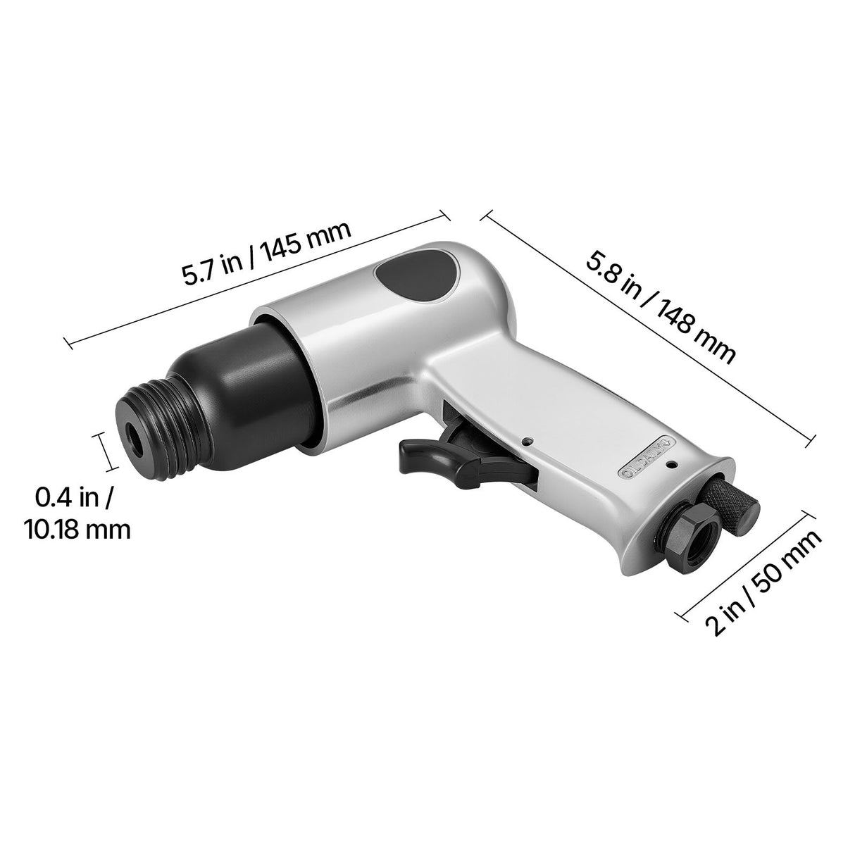 Air Hammer, 4500BPM Pneumatic Hammer with 40mm Stroke & 4PCS Chisels Round Shank, Lightweight & Compact Air Chisel Pneumatic Shovel Tool for Cutting Punching Scraping