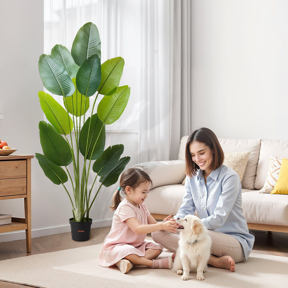 Artificial Bird of Paradise 1829 mm Tall, Fake Tropical Plants with with 13 Trunks & White Pot, Faux Floor Silk Tree, Large Trees for Home Office Living Room Decor House Warming, Indoor Outdoor