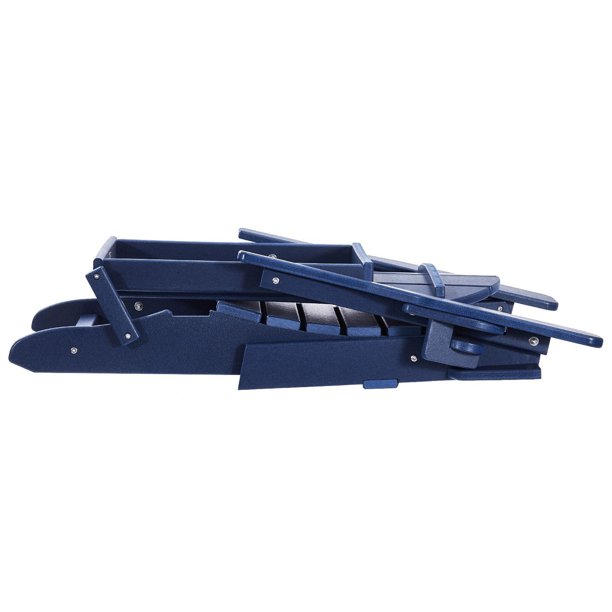 VEVOR Adirondack Chair Plastic, Set of 2 All-Weather Portable Folding Fire Pit Chair, Outdoor Adirondack Patio Chair with Cup Holder, with Relaxing Arm Rest Ergonomic, for Garden, Backyard Navy Blue