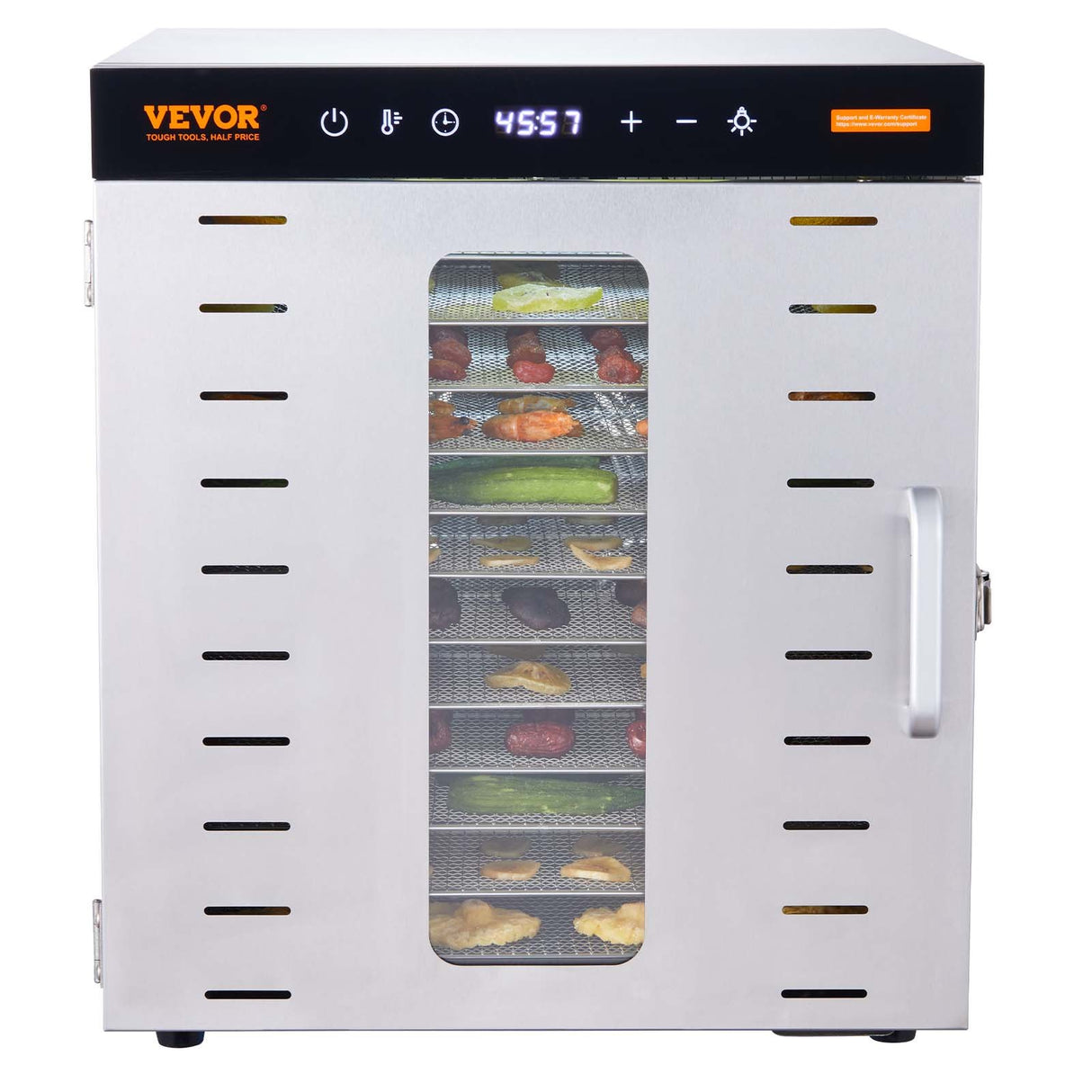 10 Trays Food Dehydrator Machine Stainless Steel 1000W Jerky Fruit Drying