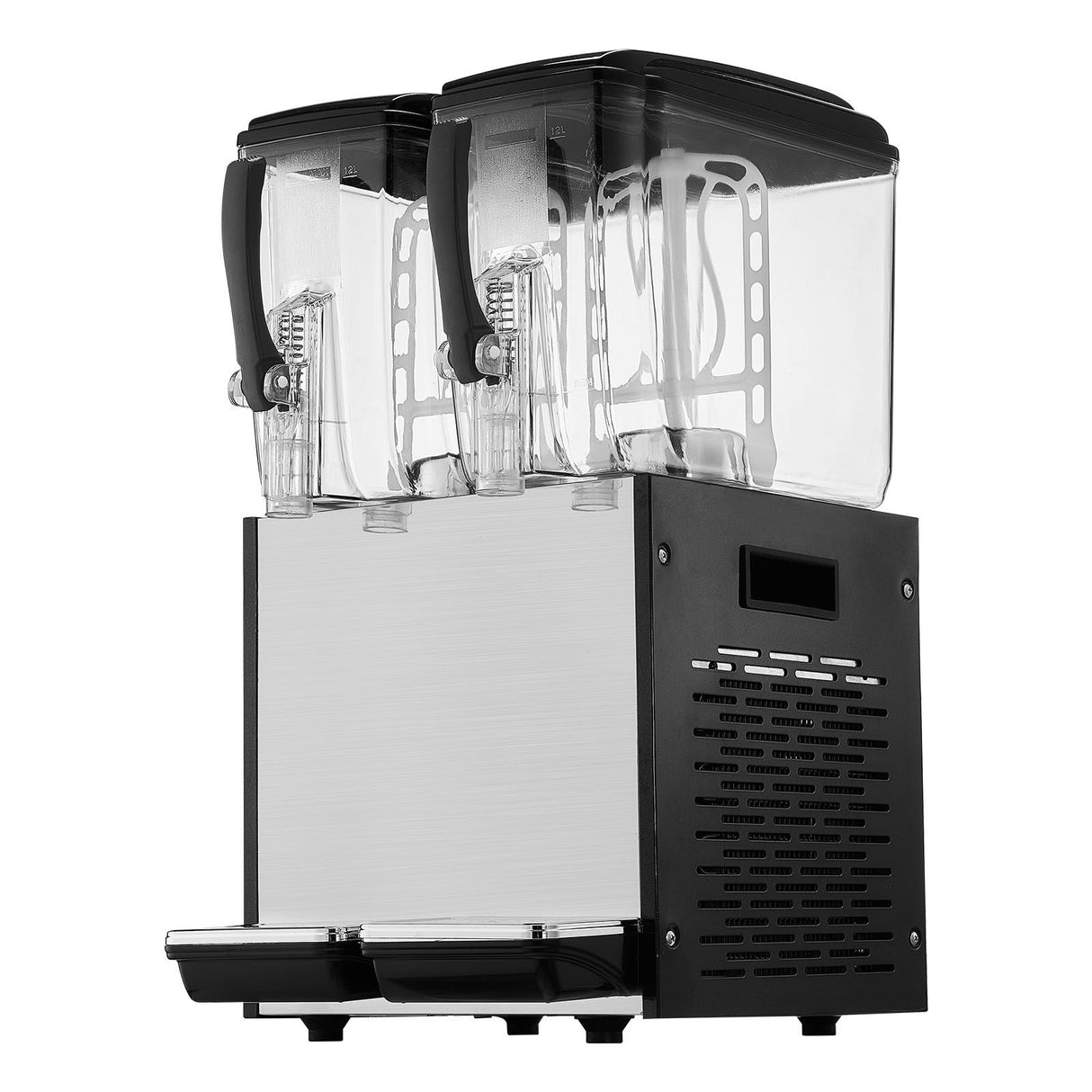 VEVOR Commercial Beverage Dispenser, 2 Tanks 12 L Per Tank Juice Dispenser, 286W Stainless Steel Ice Tea Drink Machine with 7℃-12℃ Cooling Temperature, for Cold Drink Restaurant Bar Party