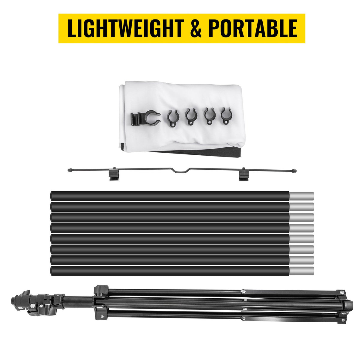 VEVOR Tripod Projector Screen with Stand 70 inch 16:9 4K HD Projection Screen Stand Wrinkle-Free Height Adjustable Portable Screen for Projector Indoor & Outdoor for Movie, Home Cinema, Gaming, Office