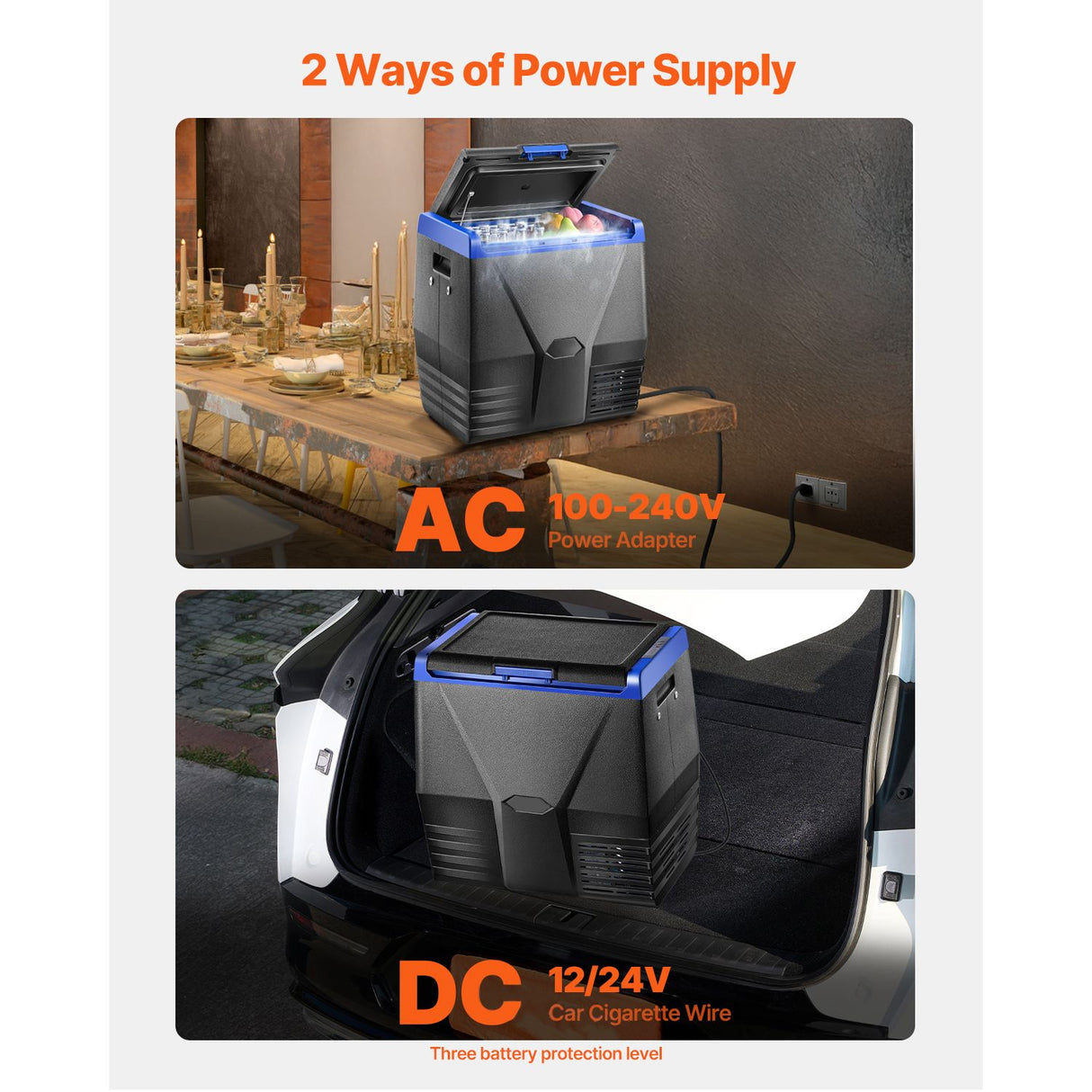 Portable Car Refrigerator Freezer Compressor 35L Single Zone for Car Home