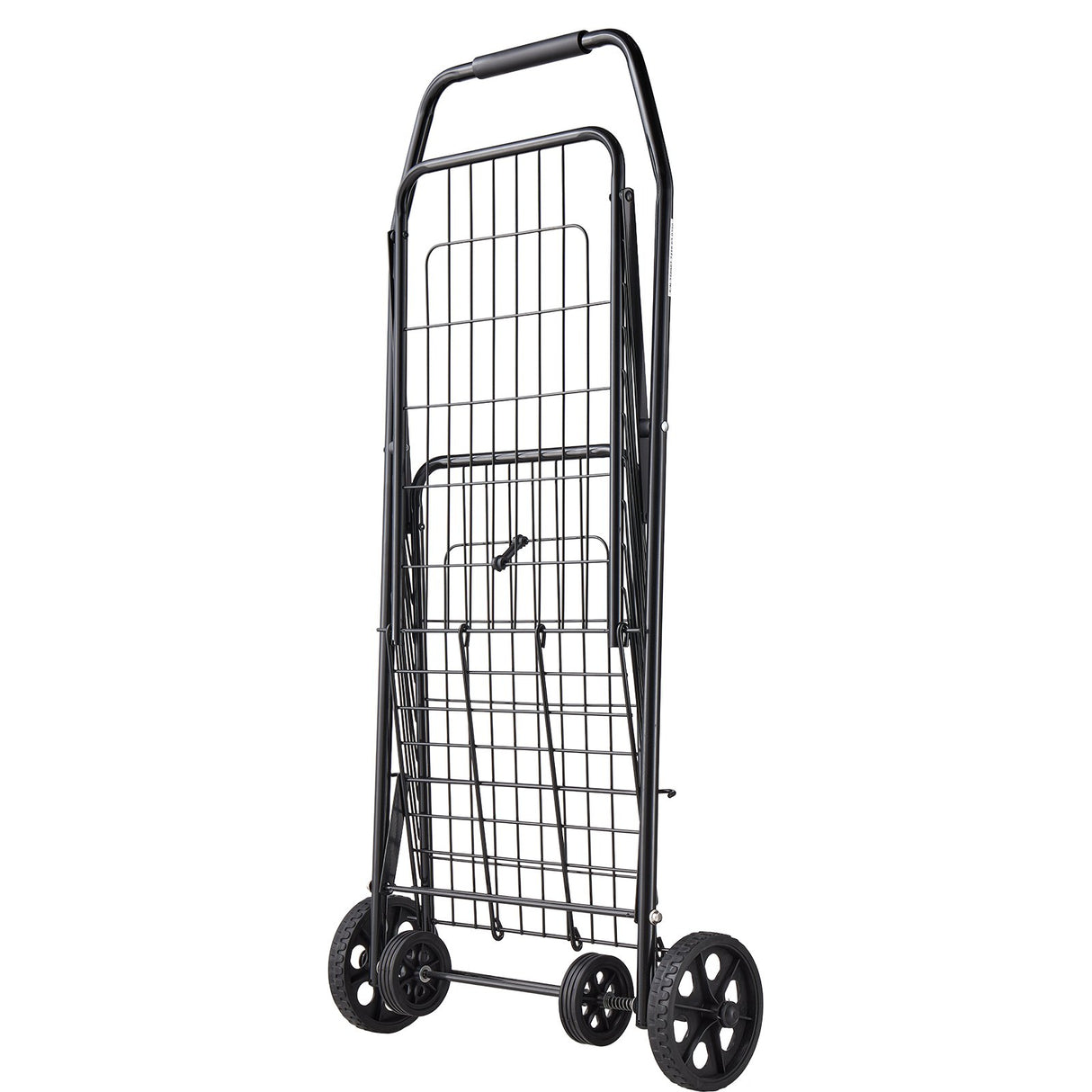 Shopping Cart, Folding Grocery Utility Cart with Swivel Wheels, 40.8 kg Large Load Capacity, Heavy Duty Rolling Laundry Basket Butler for Laundry, Shopping, Camping, Grocery, Luggage, Black