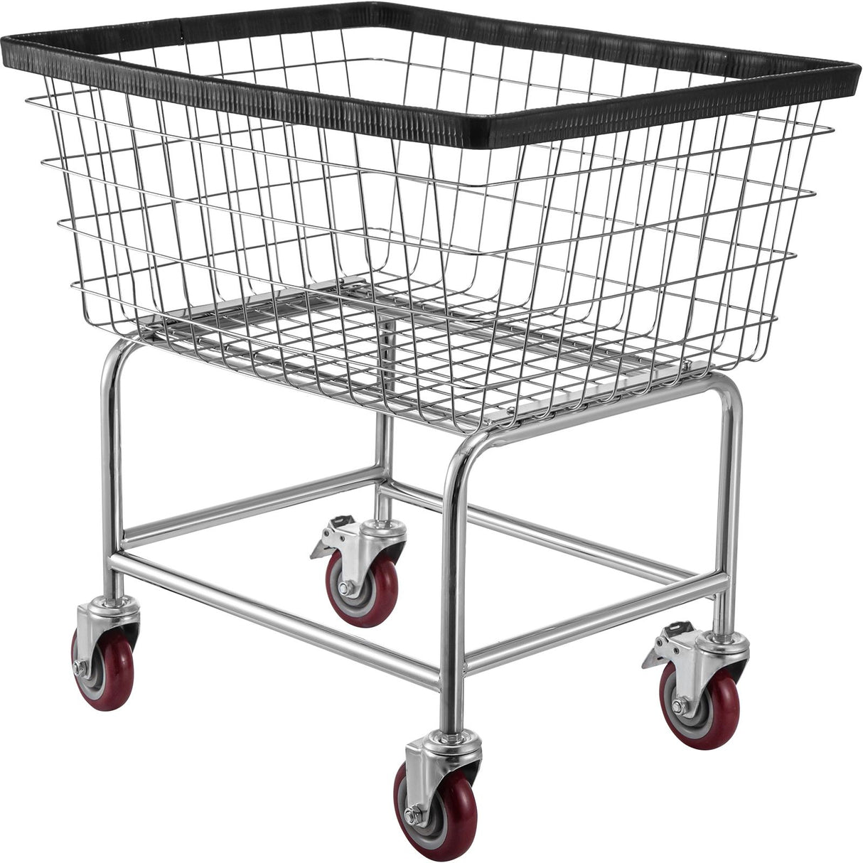 Wire Laundry Cart Wire Laundry Basket 2.8 Bushel Heavy Duty w/ 4'' Wheels