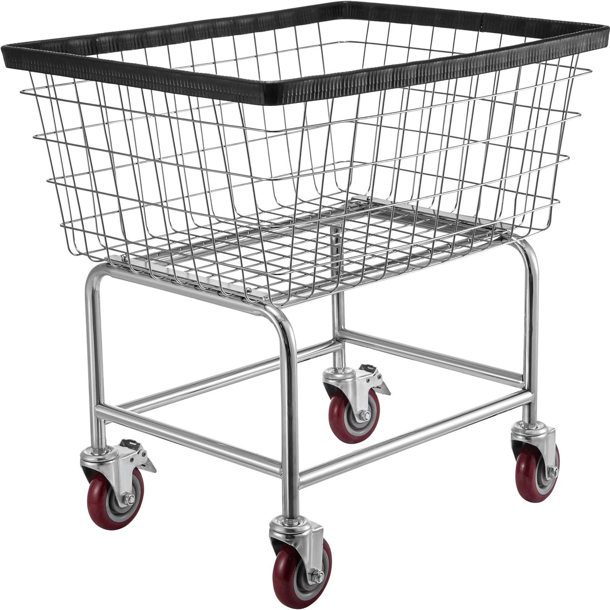 Wire Laundry Cart Wire Laundry Basket 2.8 Bushel Heavy Duty w/ 4'' Wheels