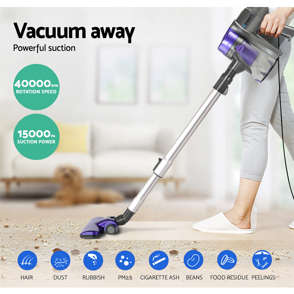 Devanti Stick Vacuum Cleaner Handheld Corded 450W Purple