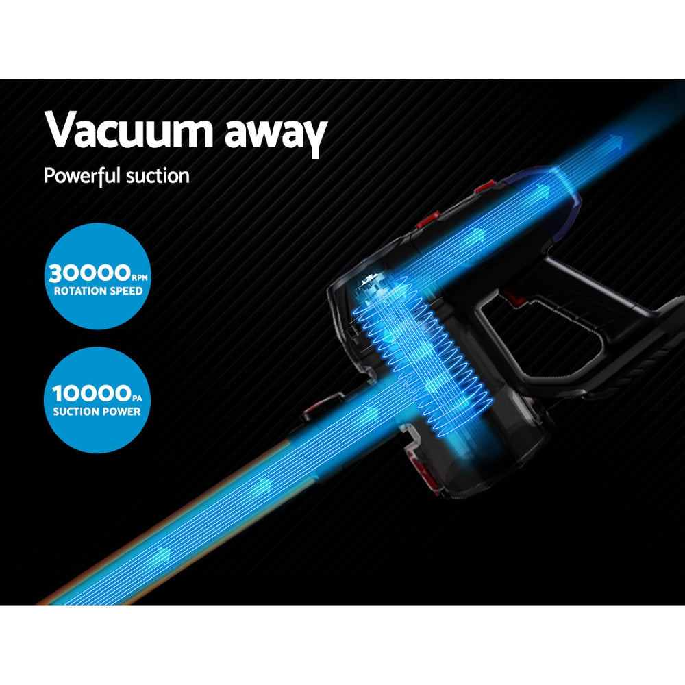 Devanti Stick Vacuum Cleaner Cordless HEPA Filter Gold 150W