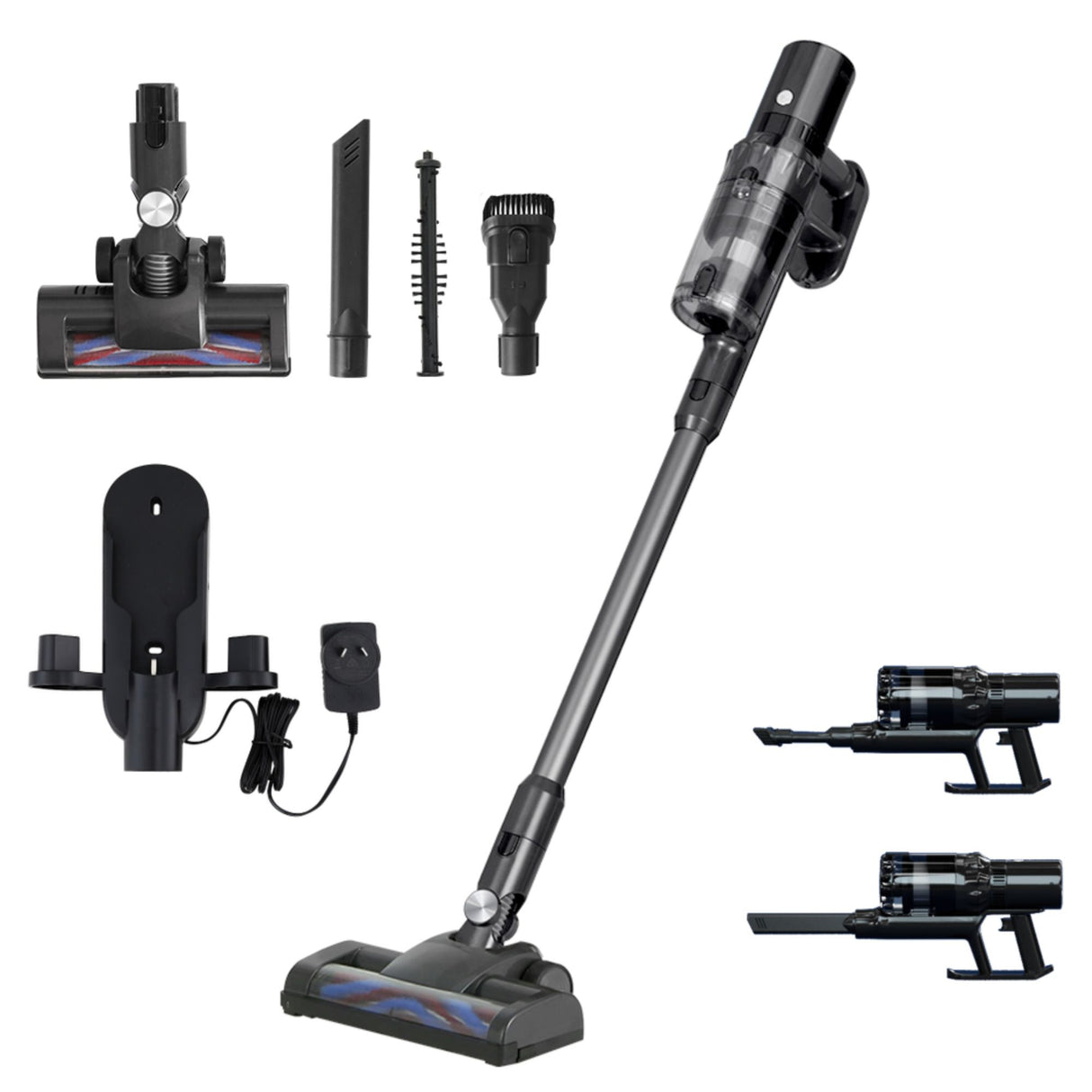 Devanti Stick Vacuum Cleaner Brushless Cordless 350W Grey