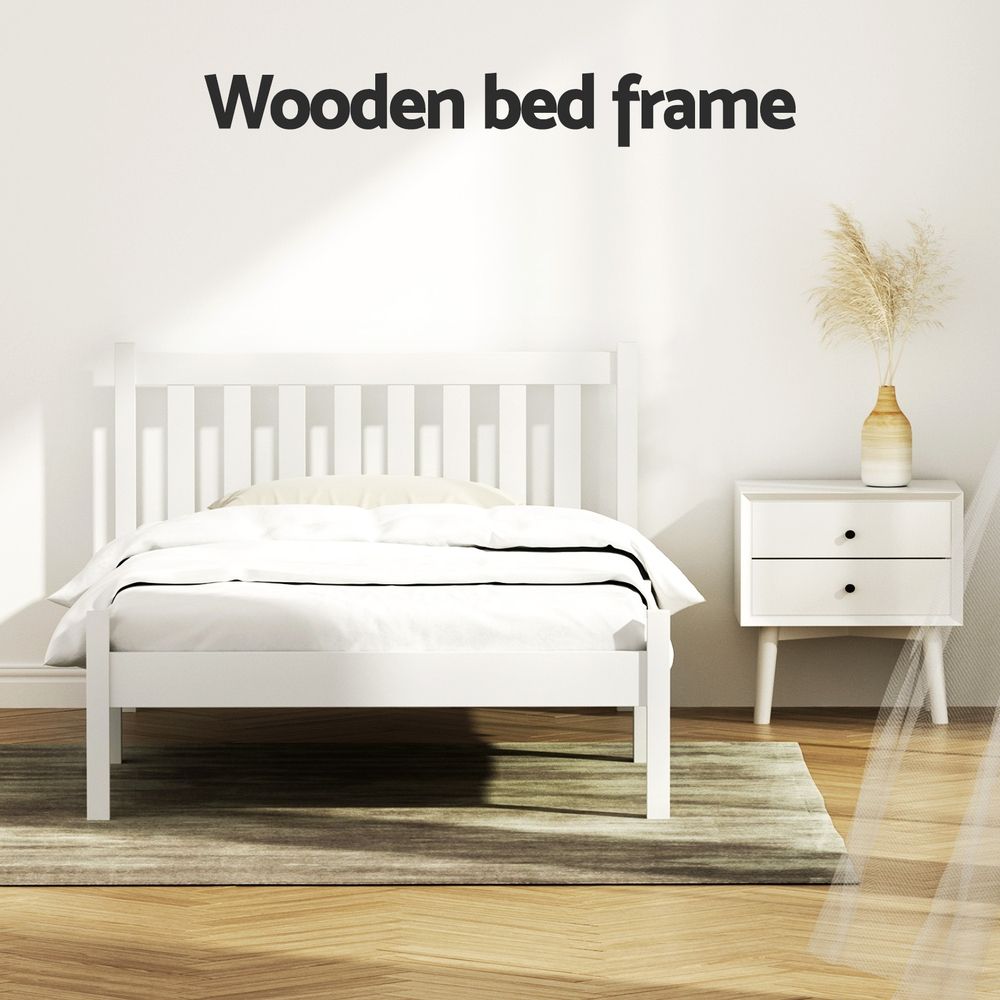 Sofie White Pine Bed Frame - King Single Size