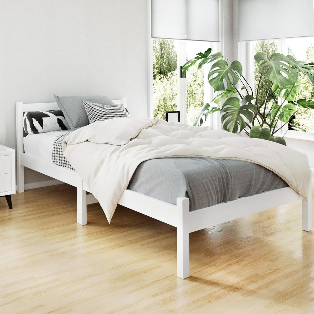 Sofie White Pine Bed Frame - King Single Size