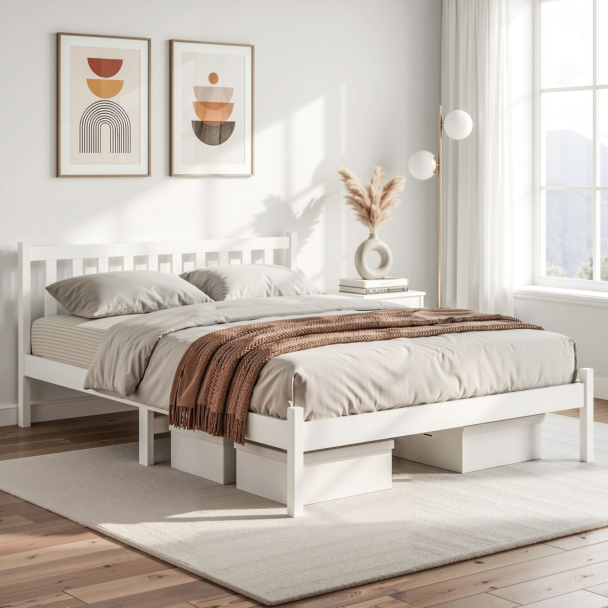Sofie White Bed Frame Queen Size