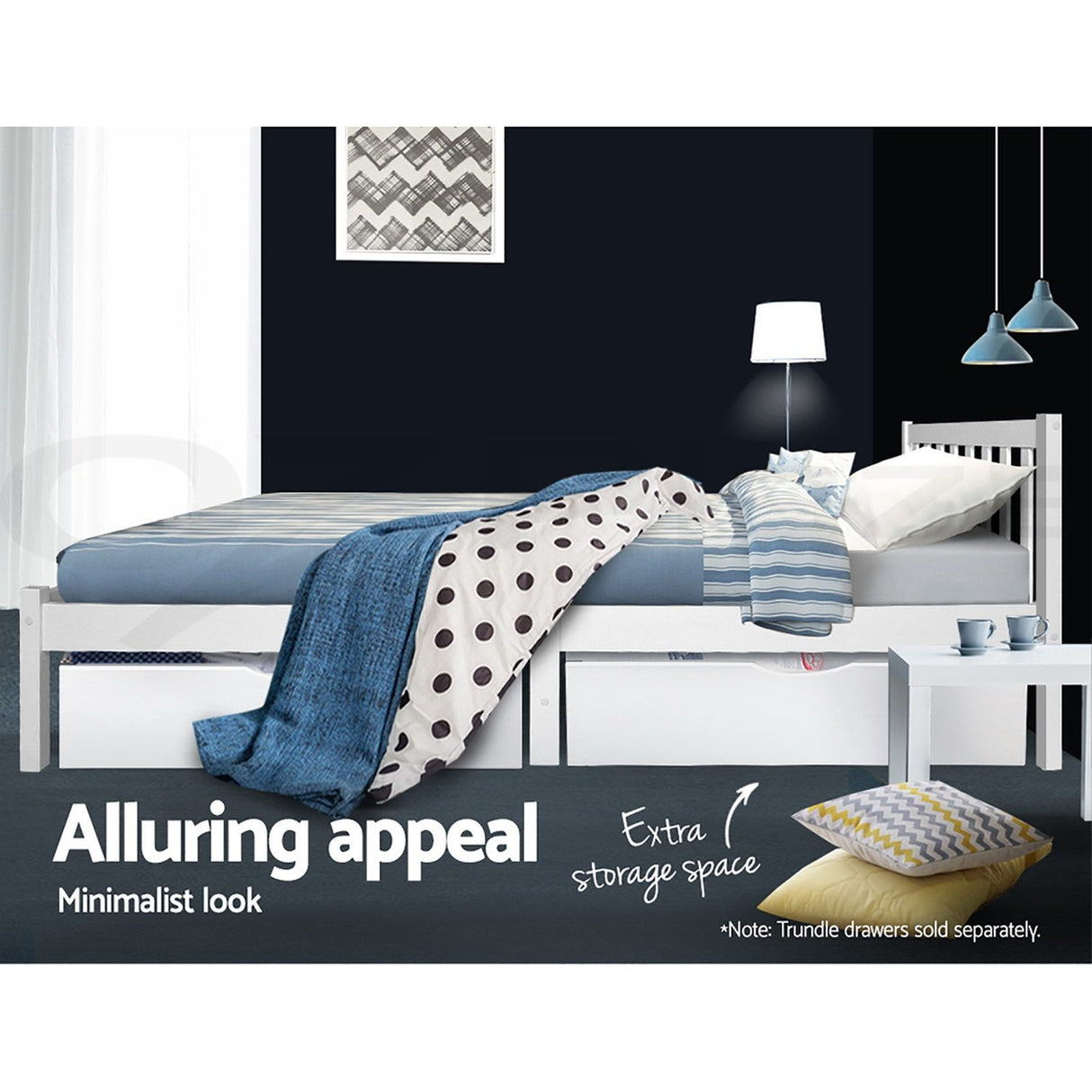 Sofie White Bed Frame Queen Size