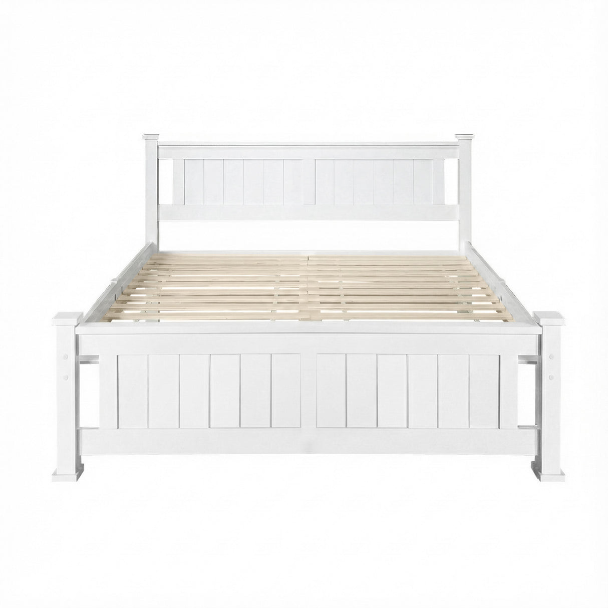 Double Size Wooden Bed Frame - White