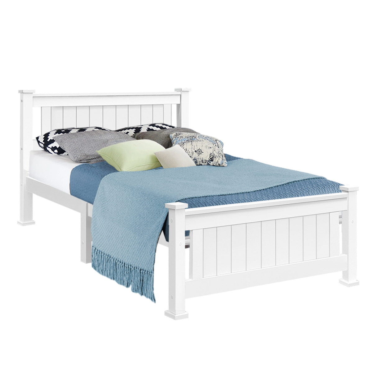 Bed Frame King Single Size Wooden White JADE