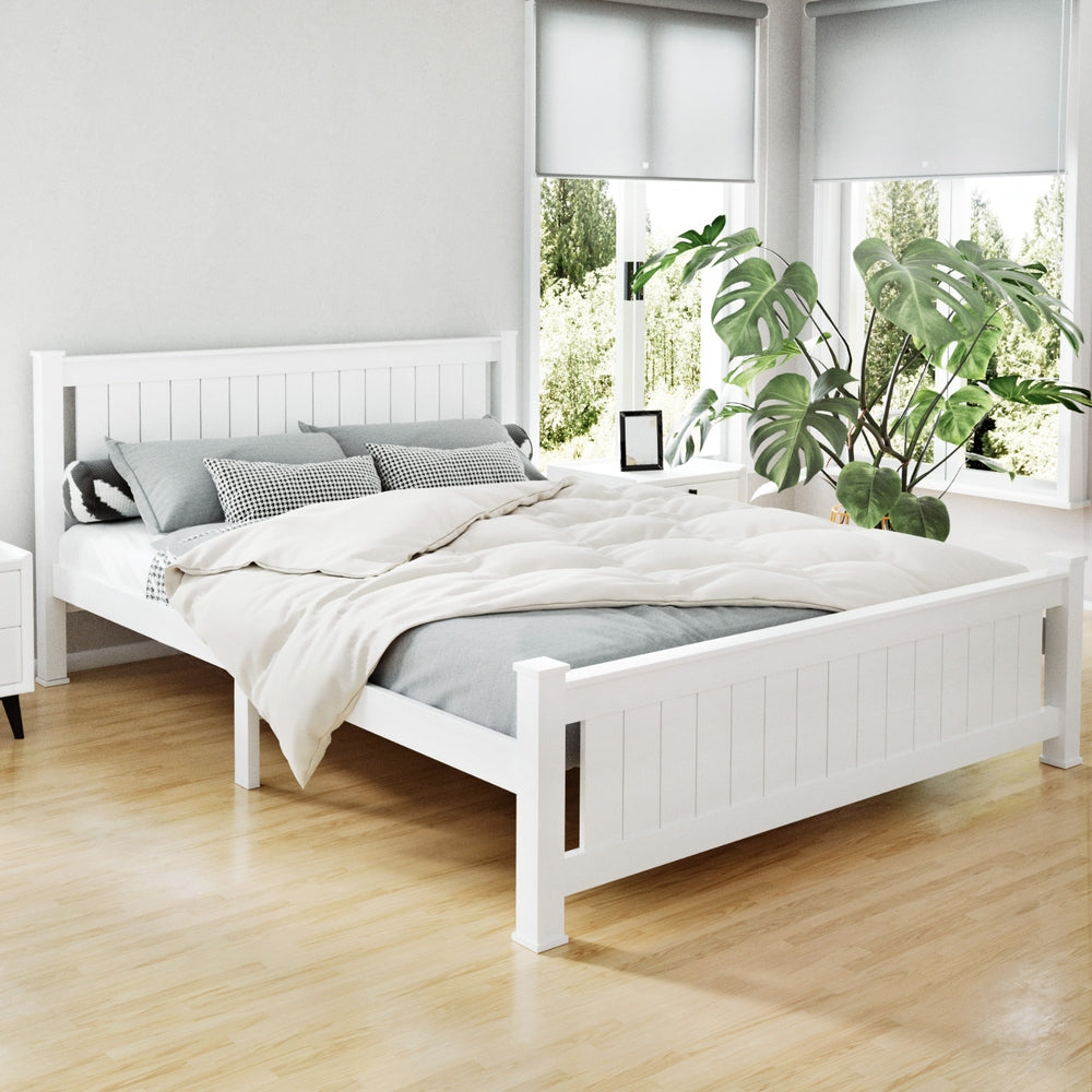 Rio White Queen Bed Frame