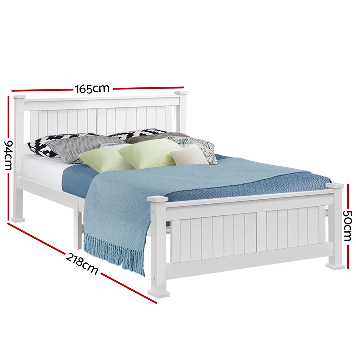 Rio White Queen Bed Frame