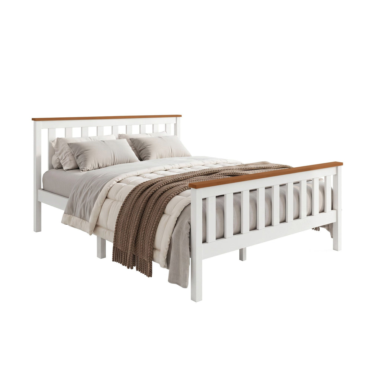 Bed Frame Double Size Metal Base Platform Foundation Black DREW