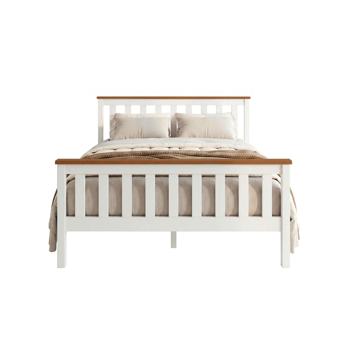 Bed Frame Double Size Metal Base Platform Foundation Black DREW
