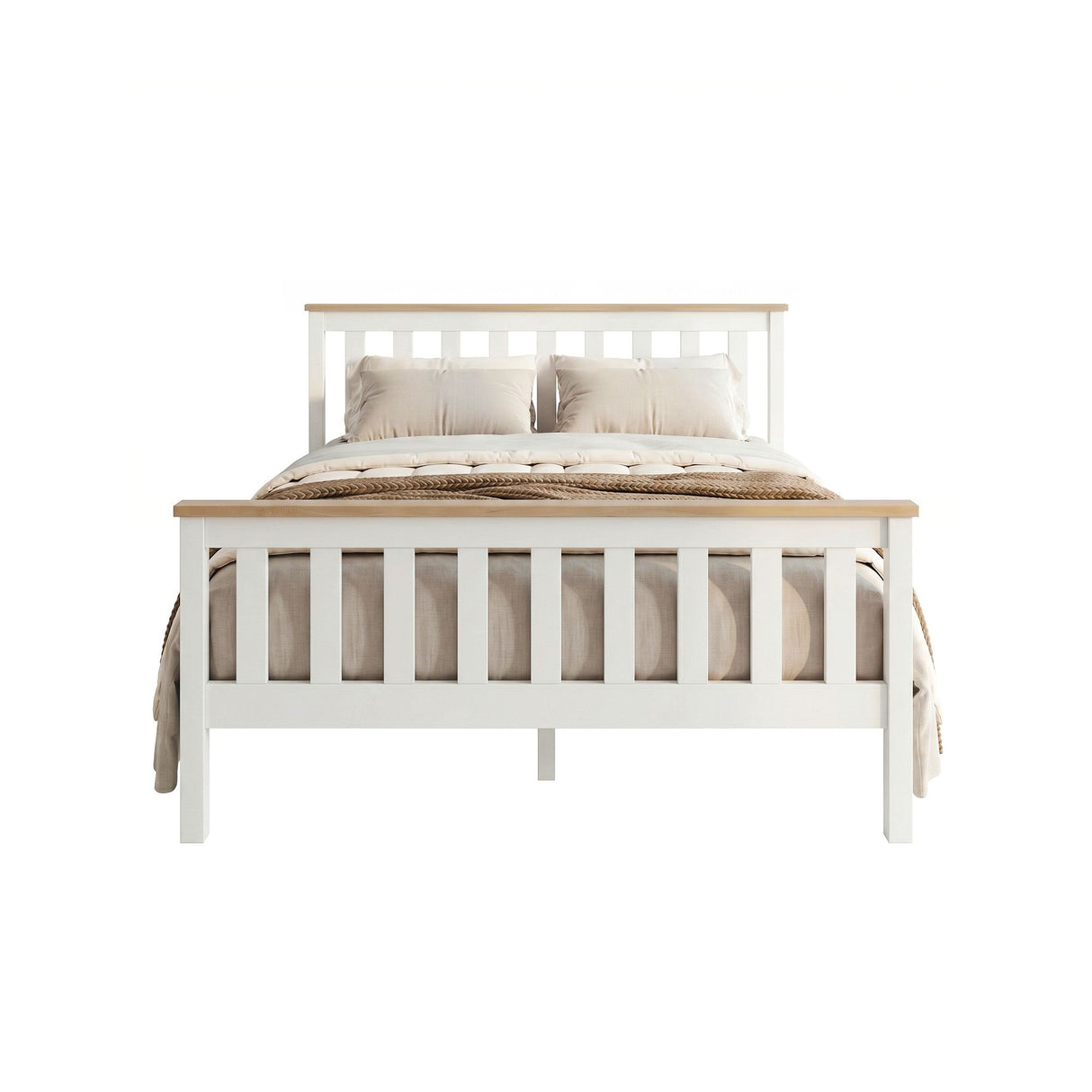Bed Frame Double Size Metal Base Platform Foundation Black DREW