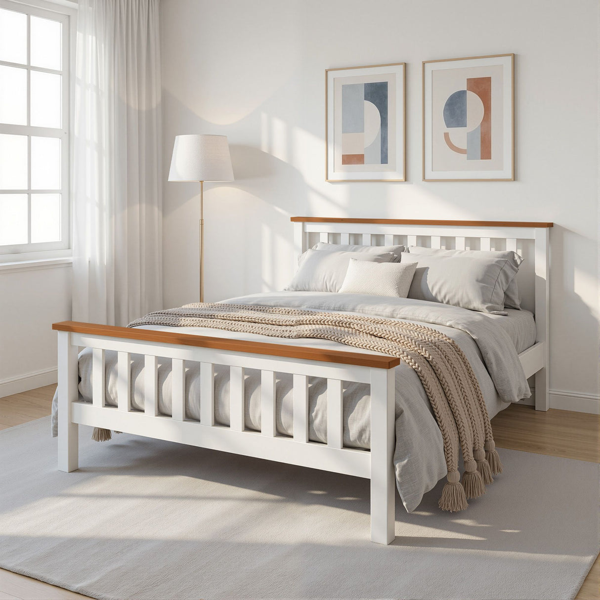 Bed Frame Double Size Metal Base Platform Foundation Black DREW