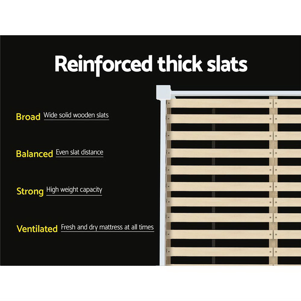 Bed Frame Double Size Metal Base Platform Foundation Black DREW