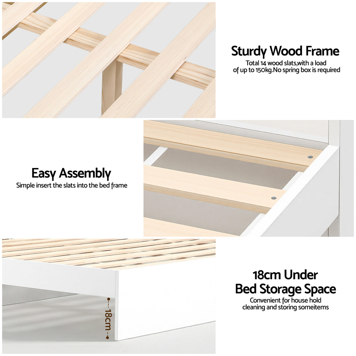 Artiss Bed Frame King Single Size with Charging Ports and 2 Drawers AURA