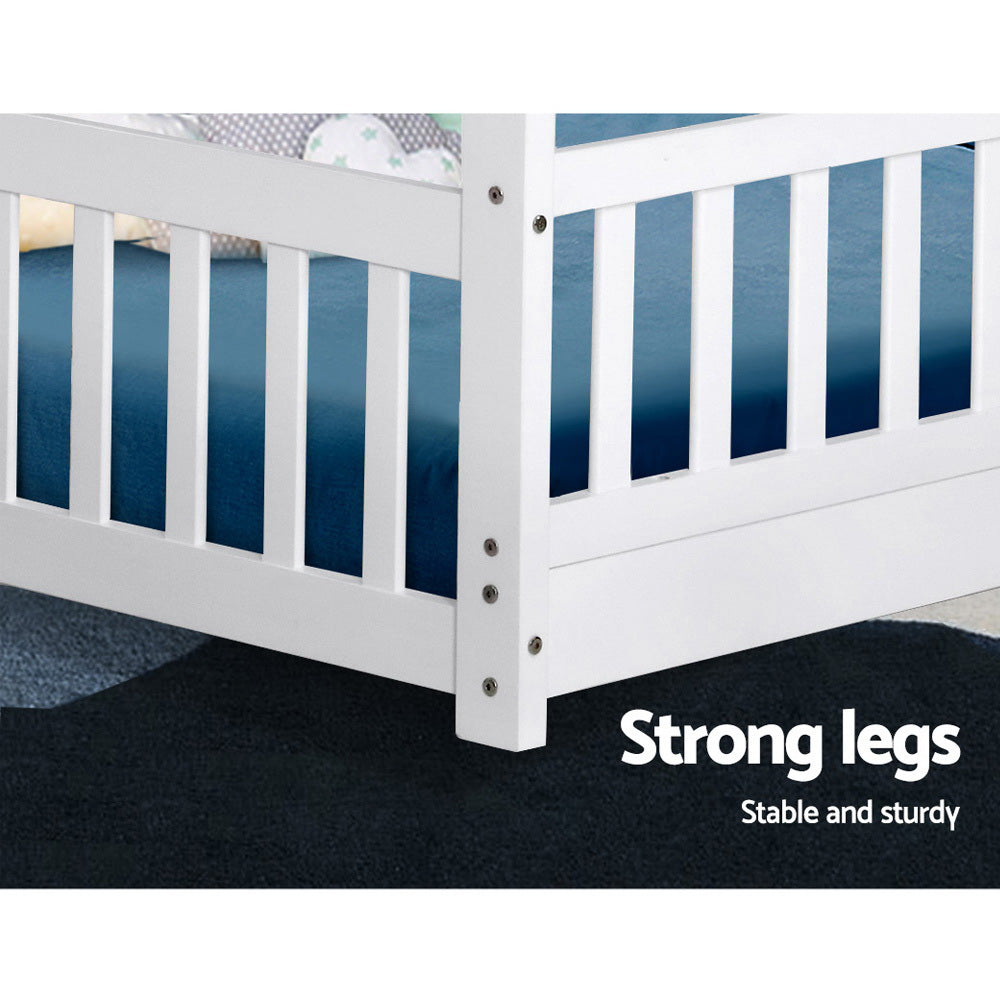 ROCK White Single Bed Frame