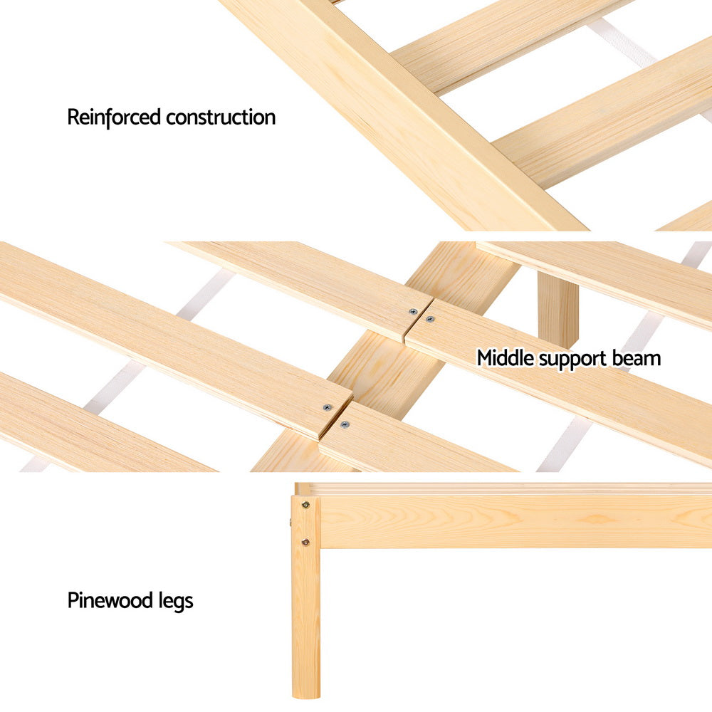 Aria Bed Frame Double Size Rattan Wooden RITA