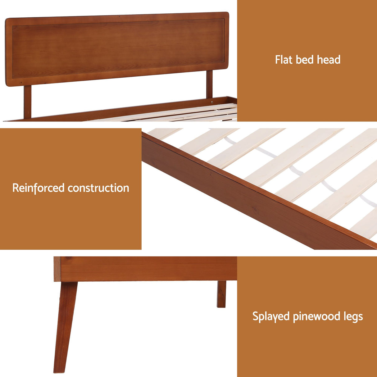SPLAY Walnutt Queen Bed Frame