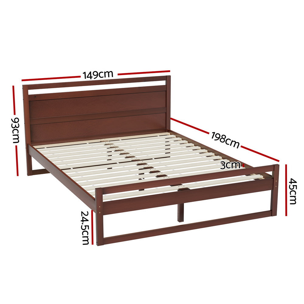 WITTON Walnut Bed Frame Double Size