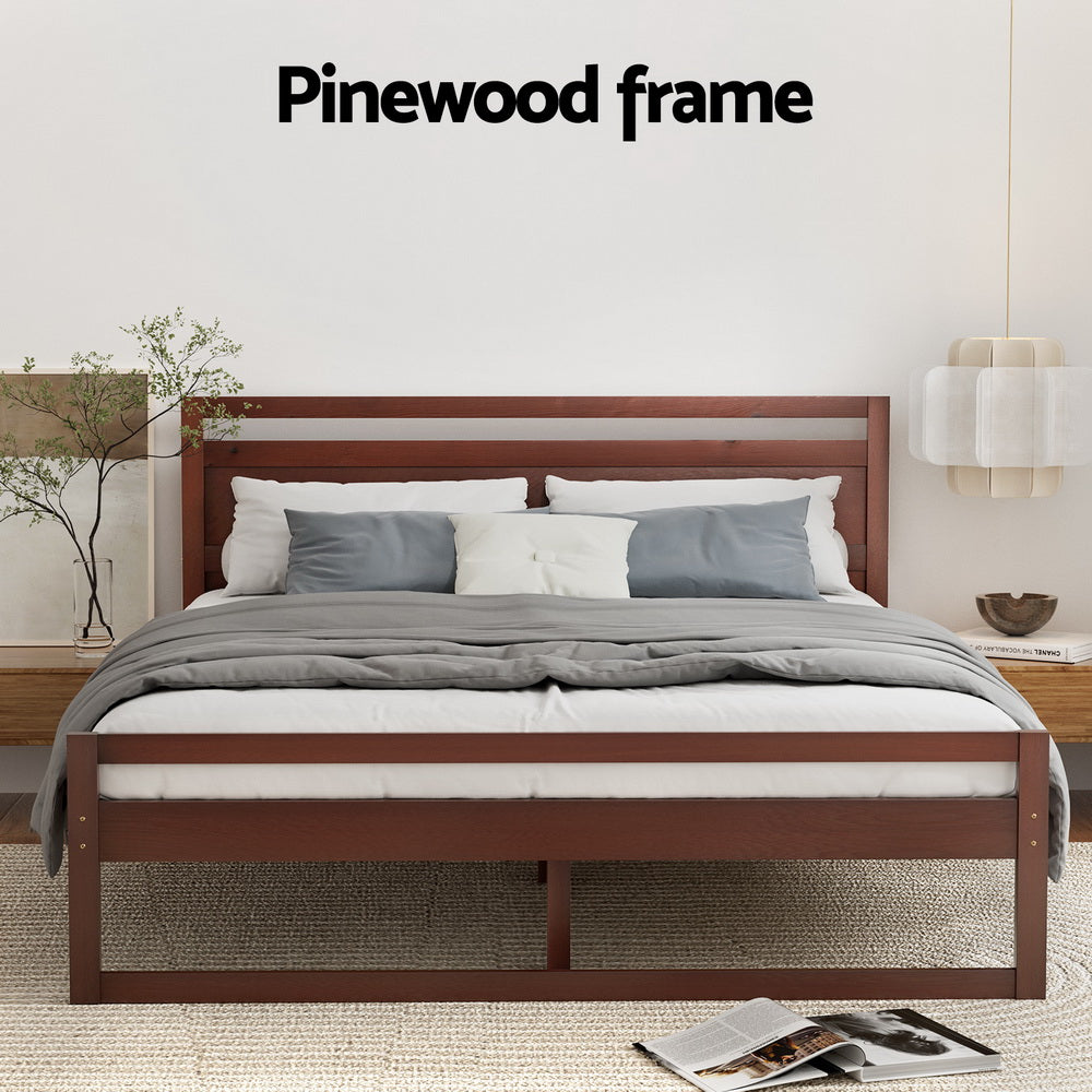 WITTON Walnut Bed Frame Double Size