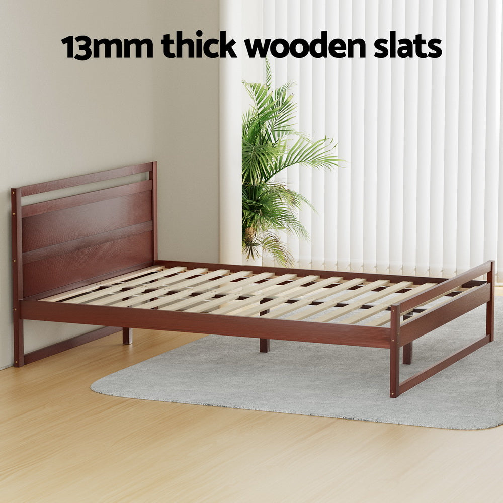 WITTON Walnut Bed Frame Double Size