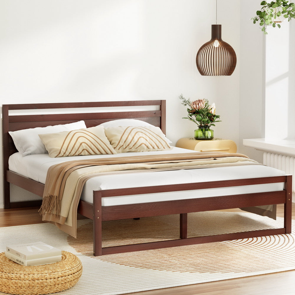 WITTON Walnut Bed Frame Double Size