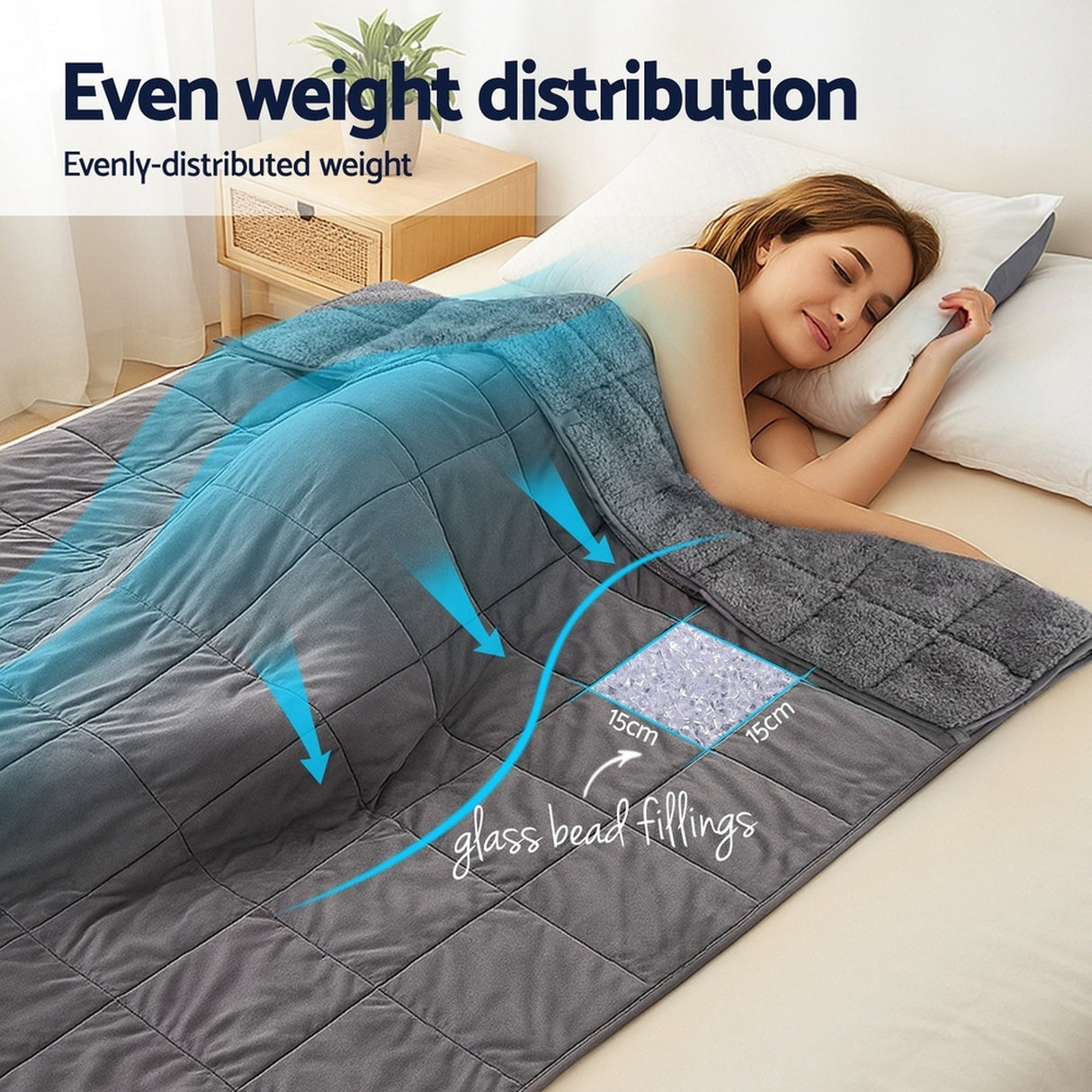 Giselle Bedding Weighted Blanket Fleece Sherpa Heavy Blanket 4.5KG