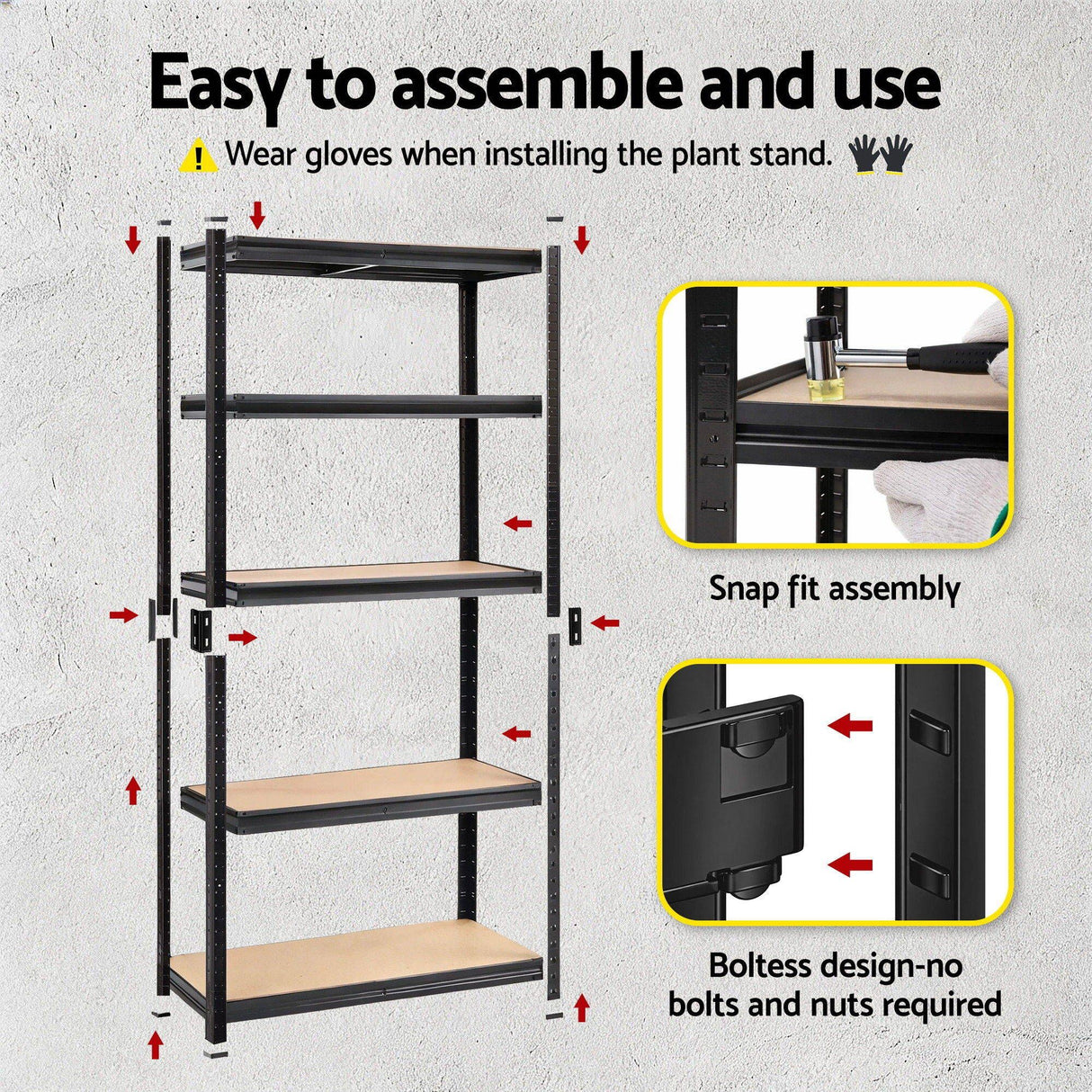 Giantz 2-Rack Garage Shelving 1.5X0.7m Warehouse Shelves Storage Rack Pallet Racking