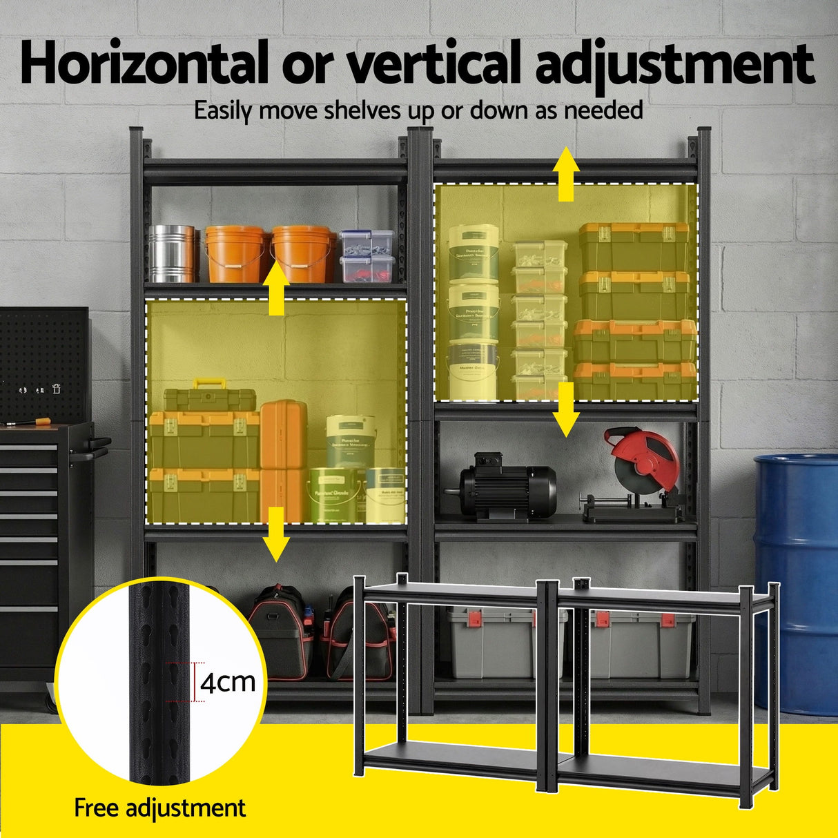 Giantz Garage Shelving 1.8X0.9m Warehouse Rack Storage Shelves Workshop Racks Steel