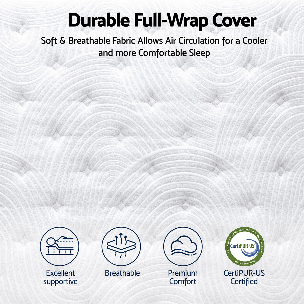 RoomSense Double Mattress, 34cm Thick Medium Soft Hybrid Mattress for Back Pain Relief, Tencel Cooling Gel Pocket Spring Mattress Double Size in a Box
