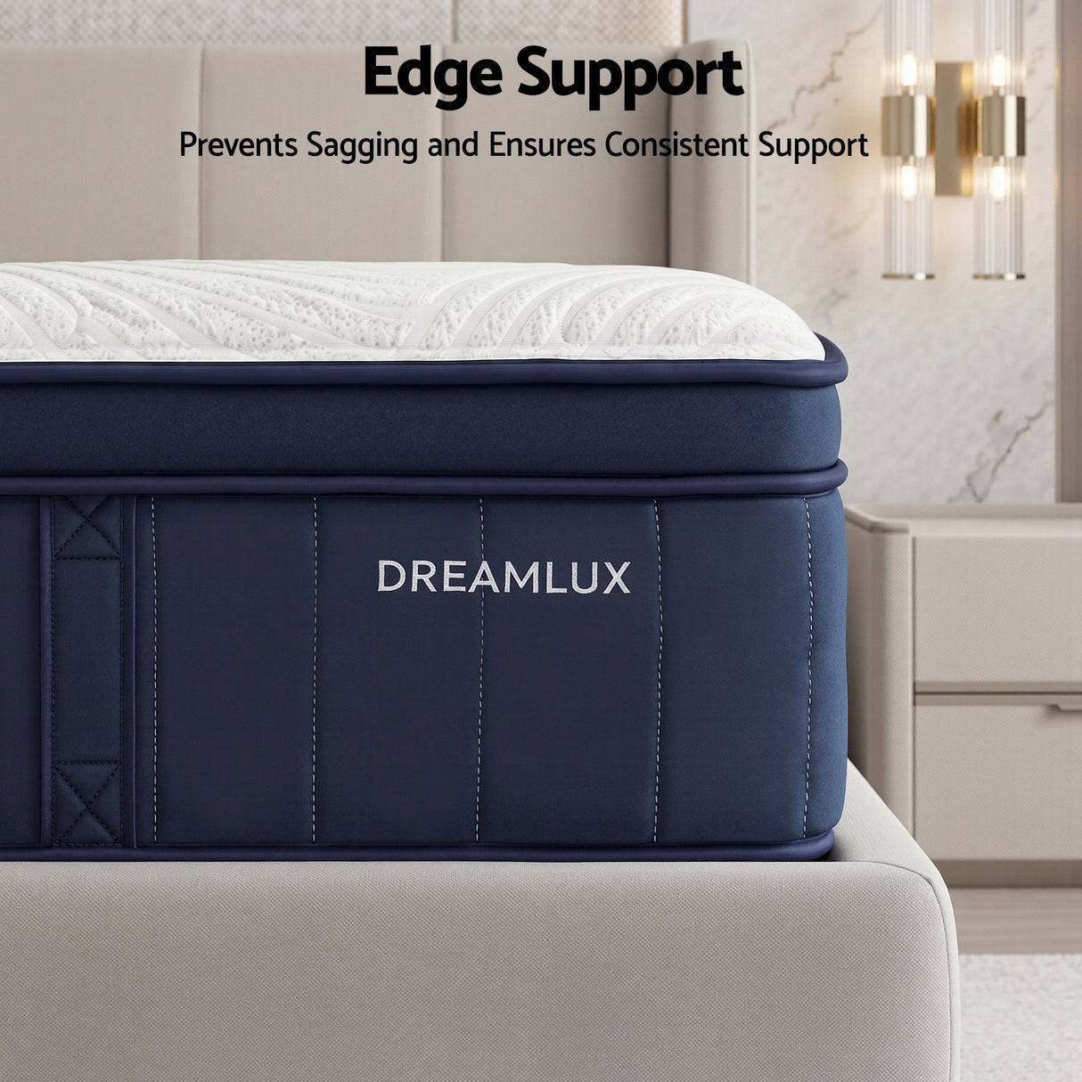 RoomSense King Single Mattress, 34cm Thick Medium Soft Hybrid Mattress for Back Pain Relief, Tencel Cooling Pocket Spring Mattress King Single Size in a Box
