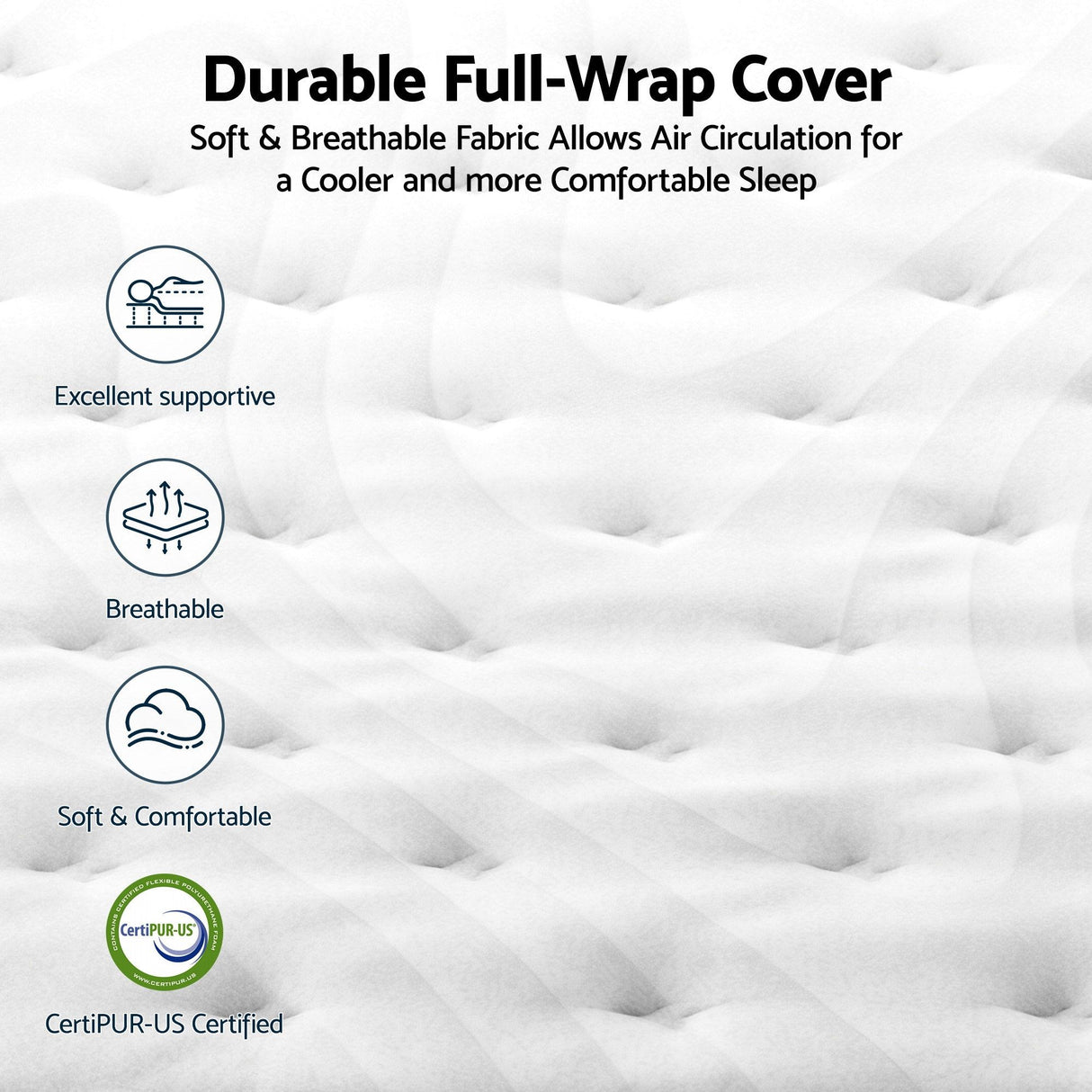RoomSense Double Mattress , 30cm Medium Firm Hybrid Mattress with Latex Lumbar Support for Back Pain Relief , Pocket Spring Mattress Double Size in a Box
