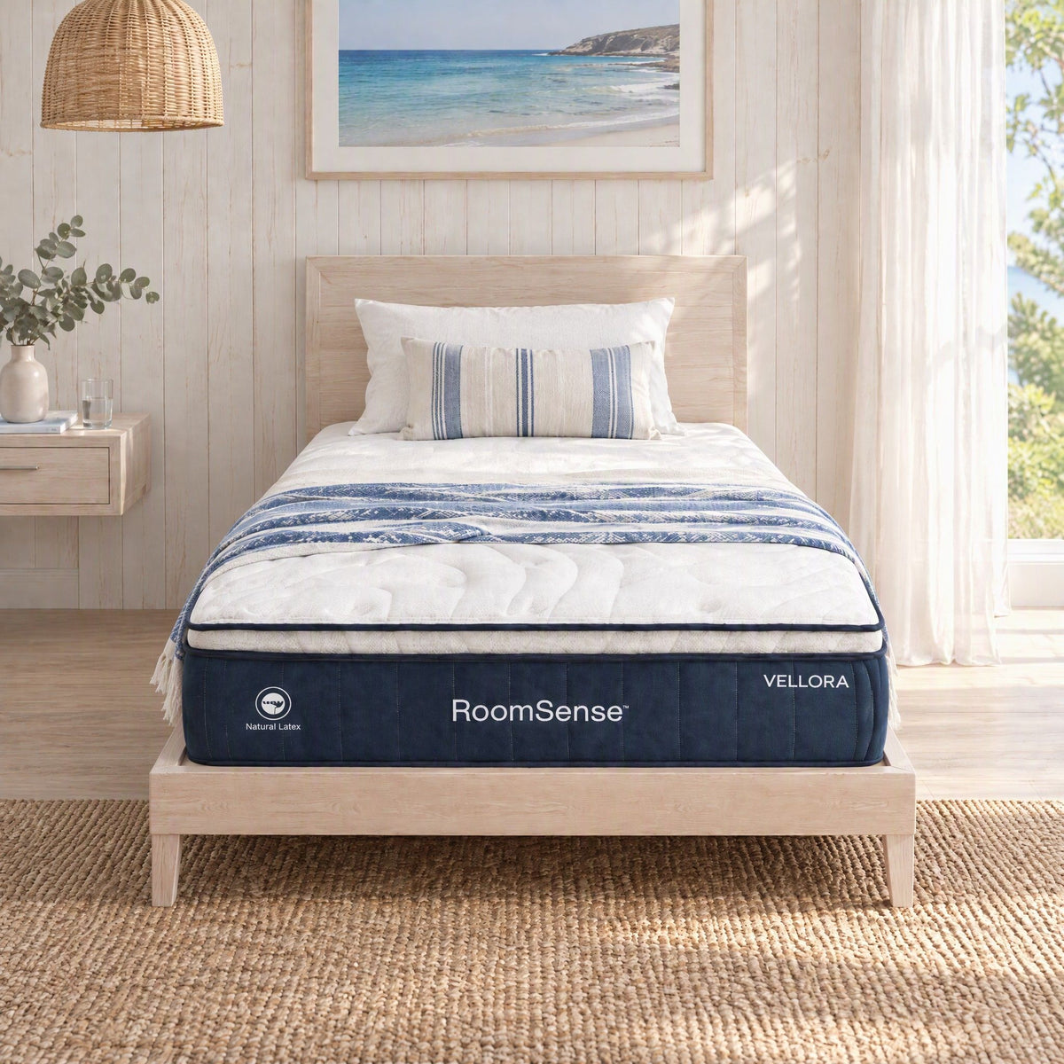 RoomSense Single Mattress , 30cm Medium Firm Hybrid Mattress with Latex Lumbar Support for Back Pain Relief , Pocket Spring Mattress Single Size in a Box