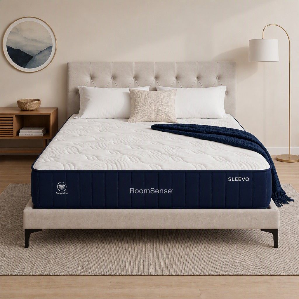 RoomSense Queen Mattress, 26cm Orthopedic Firm Mattress for Back Pain Relief, Pocket Spring Hybrid Mattress Queen Size for Home & Rental